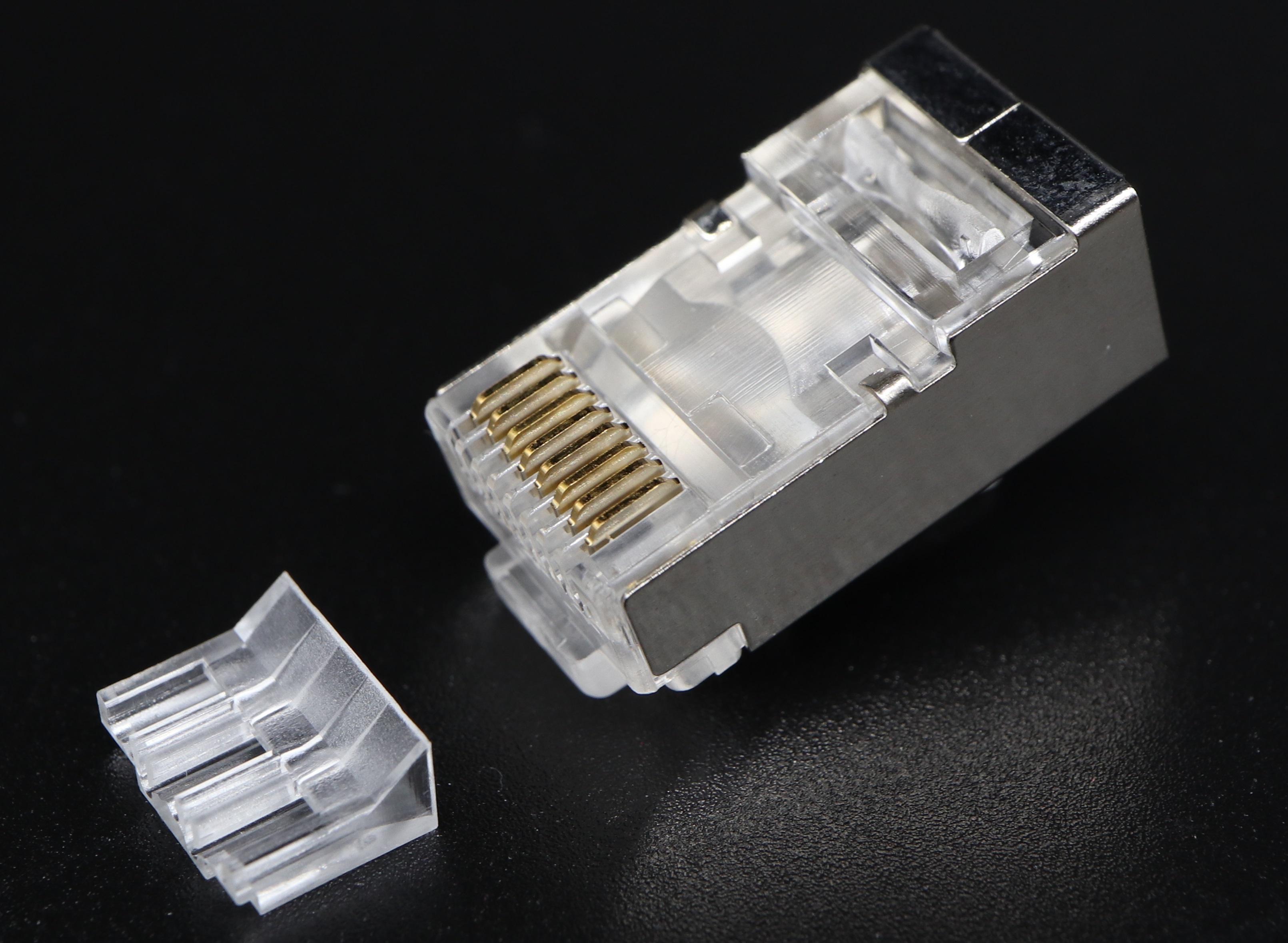 P8-064-11 RJ45 Modular Plug Cat.6A Shielded 2 Rows 8P8C-F-RV 0.80mm